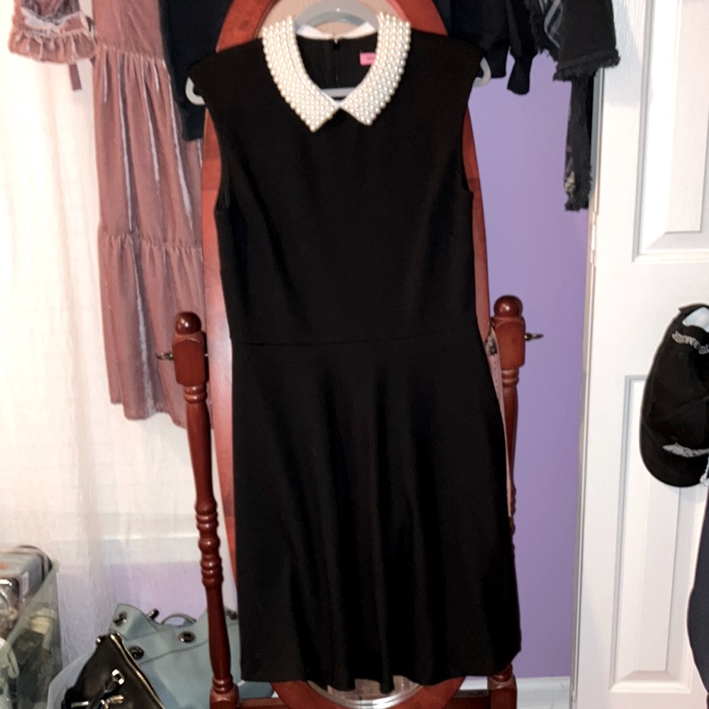 Betsy Johnson Pearl Strands Collar Scuba Dress
